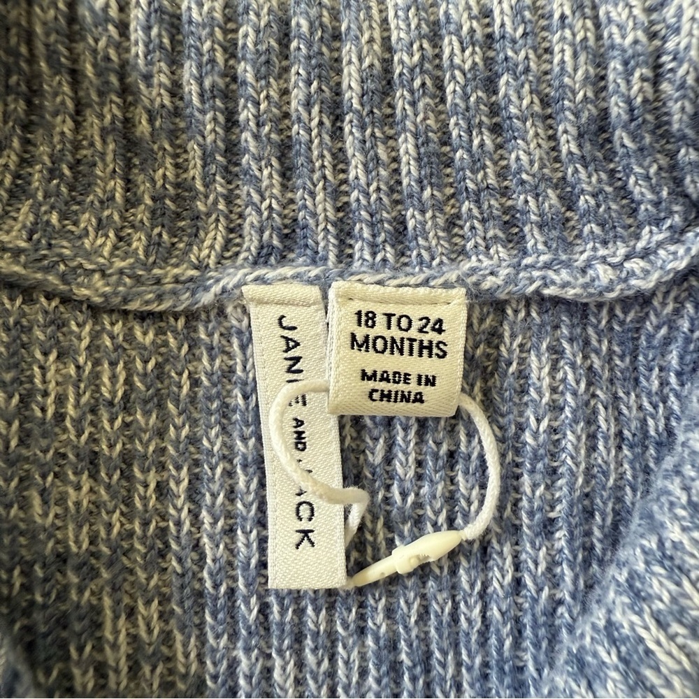 Janie + Jack Blue Toggle Cardigan Sweater 18-24 Months - Picture 6 of 6